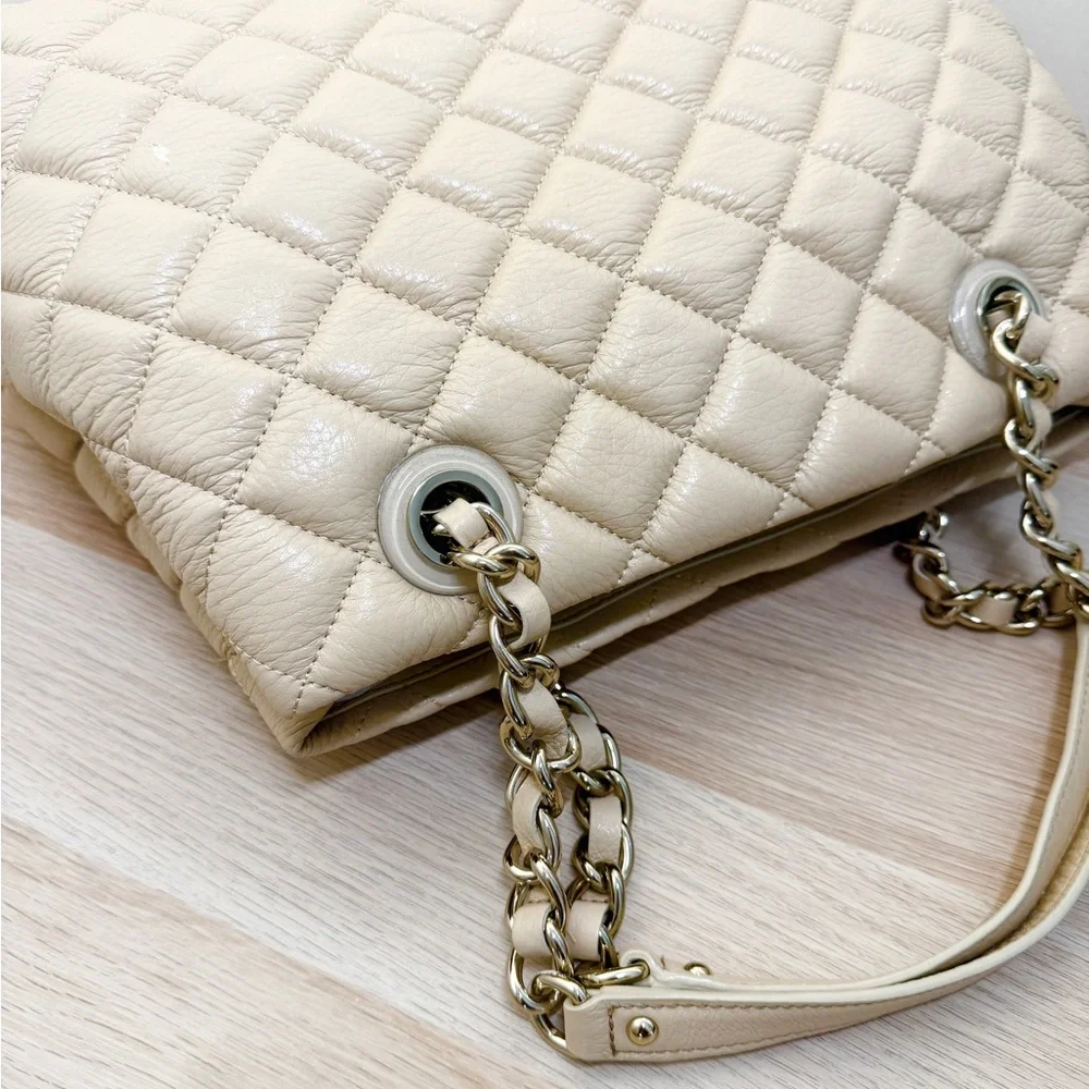 Kate Spade Beige Quilted Tote Bag